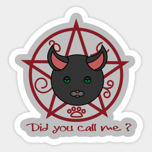 Devilishly diabolical cat Sticker